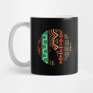 Afro Hair Woman with African Pattern, Black History Mug